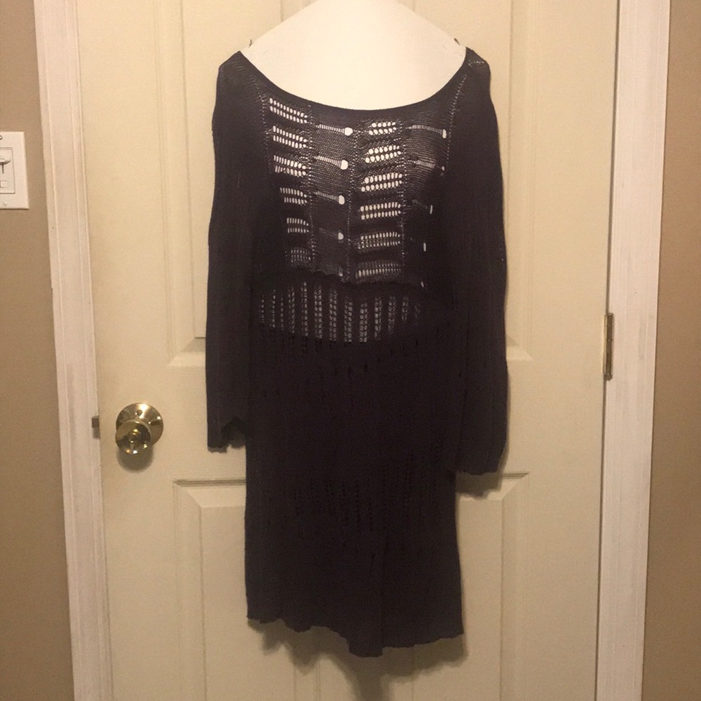 Moda International; Purple, light, knit cover up.